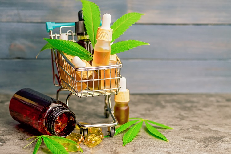 Basket of cannabis products