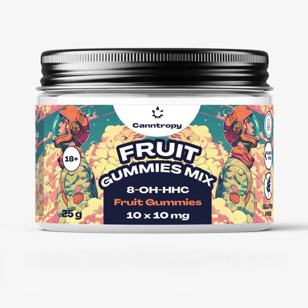 Canntropy 8-OH-HHC Fruit Gummies Mix, 10 sztuk x 10 mg, 100 mg 8-OH-HHC, 25 g