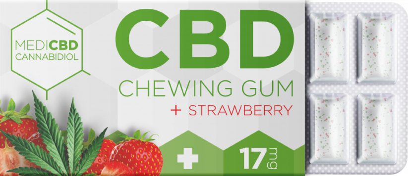 MediCBD Strawberry CBD tuggummi (17 mg CBD), 24 lådor i display