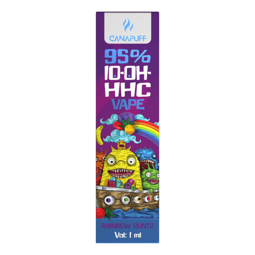 CanaPuff 10-OH-HHC Vape Pen за еднократна употреба Rainbow Runtz, 10-OH-HHC 95 %, 1 ml