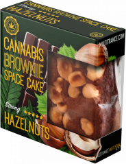 Cannabis-Haselnuss-Brownie-Deluxe-Packung (starker Sativa-Geschmack) – Karton (24 Packungen)