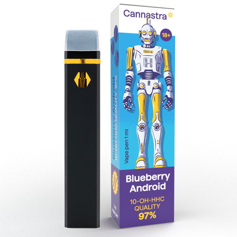 Cannastra 10-OH-HHC Vape Pen Myrtille Android, 10-OH-HHC 97% de qualité, 1 ml