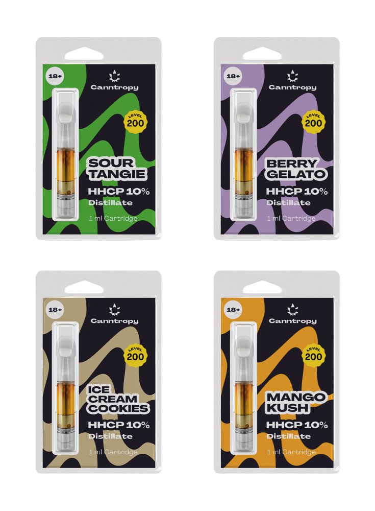 Canntropy 超強力 HHCP カートリッジ、オールインワン セット - 4 フレーバー x 1 ml | Buds for Buddies