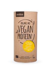 Purasana Vegan Protein MIX BIO 400g banaani-vanilli (herned, riis, kõrvits, päevalill, kanep)