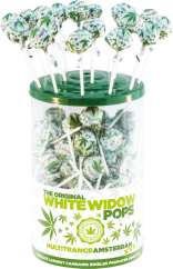 Cannabis White Widow Pops – näytteillepanosäiliö (100 memmekkää)