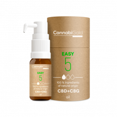 Olej CannabiGold Easy 5 % (4,5 % CBD, 0,5 % CBG), 600 mg, 12 ml