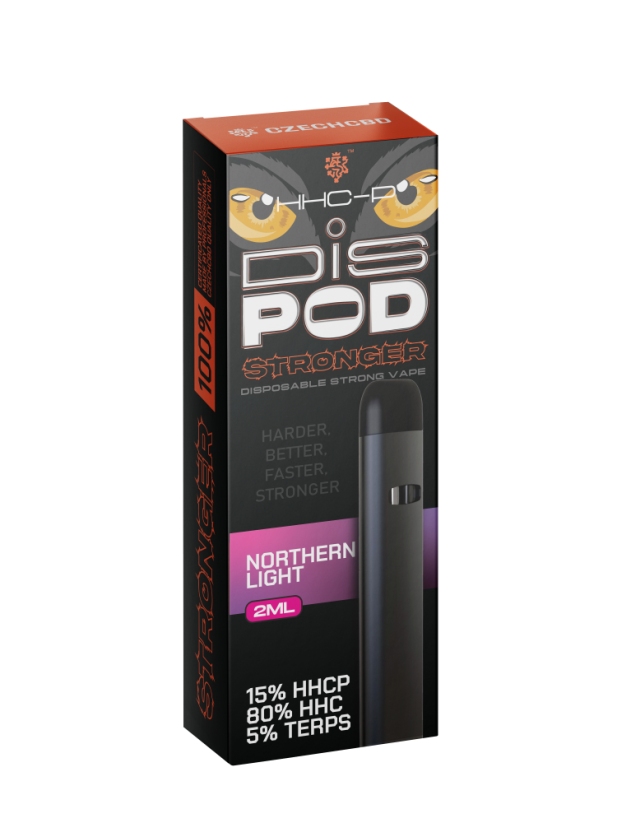 Czech CBD HHCP Vape Pen DisPOD aktar b'saħħitha Dawl tat-Tramuntana 15% HHCP, 80% HHC, 2 ml