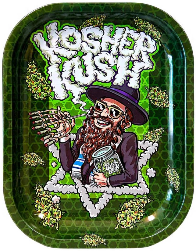 Best Buds Kosher Kush Metal Rolling Bakki Lítill, 14x18 cm