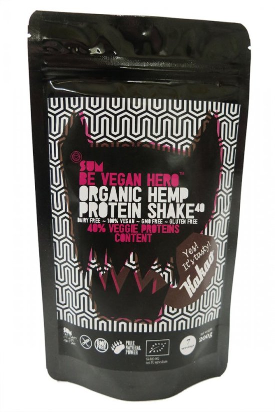 SUM Shake de proteine de cânepă Be Vegan Hero cacao 200g