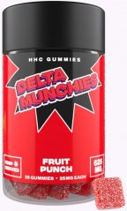 Delta Munchies Puuvilja punts HHC kummikommid, 625 mg, 25 tk