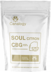 CanaPuff CBG kaņepju ziedu dvēsele citrons, CBG 15 %, 1 g - 100 g