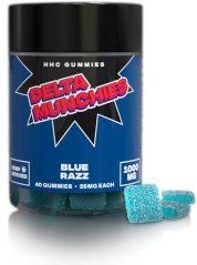 Delta Munchies Blue Razz HHC Gummies, 1000 mg, 40 gab