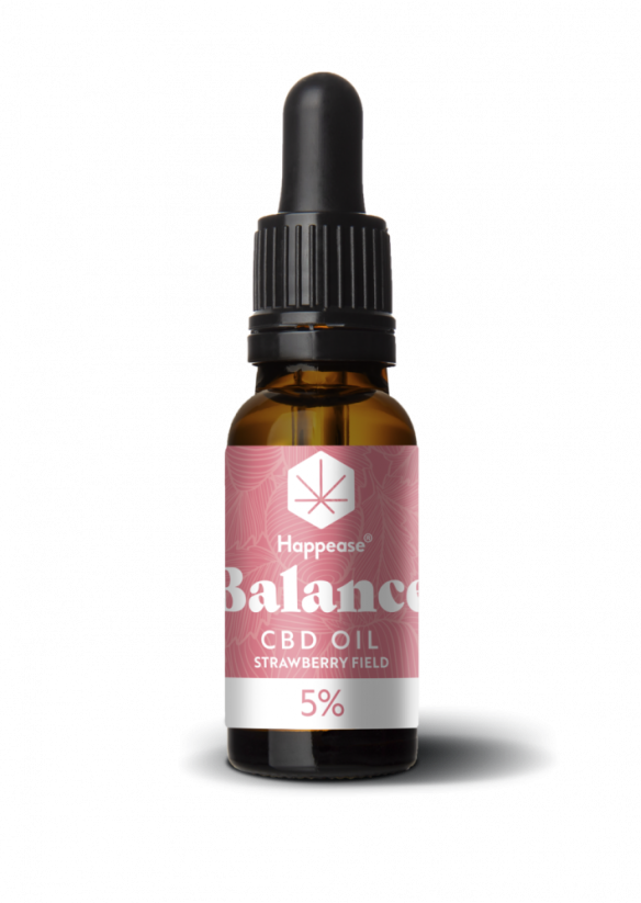 Happease Balance CBD-öl Strawberry Field, 5 % CBD, 500 mg, 10 ml