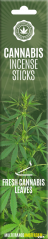 Incenso de cannabis em bastões de folhas frescas de cannabis