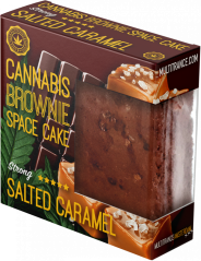 Ištaigingas kanapių sūdytas karamelinis pyragas įpakavimas (stiprus sativa skonis) – dėžutė (24 pakuotės)