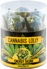 Cannabis Energy Skunk Lollies – Confezione regalo (10 lecca-lecca), 24 scatole in cartone