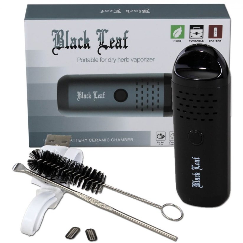 Black Leaf Mini-Vapizer voor kruiden - zwart