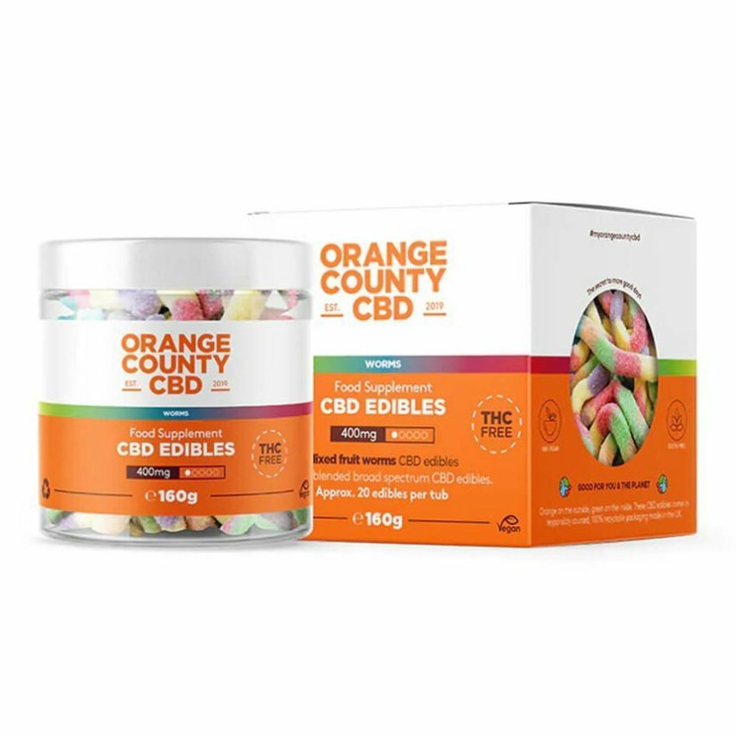 Orange County CBD Gomas Minhocas, 400 mg CDB, 160 g