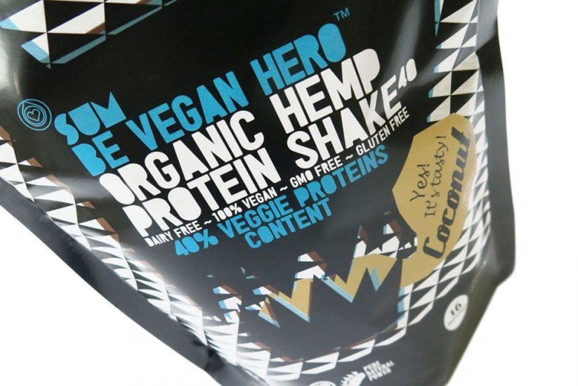 SUM Shake tal-proteina tal-qanneb Be Vegan Hero Coconut 500g
