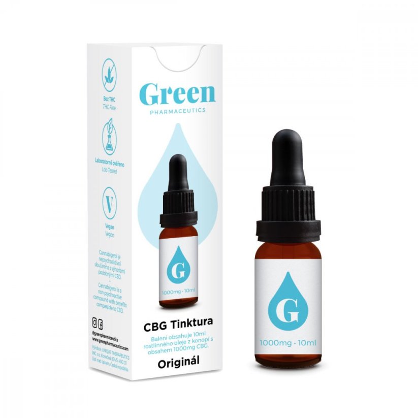 Green Pharmaceutics CBG オリジナルチンキ - 10 %、1000 mg、10 ml