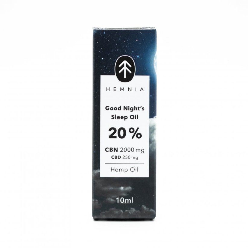 Hemnia Boa noite de sono Óleo de cânhamo 20%, 2000 mg CBN, 250 mg CDB, 10 ml