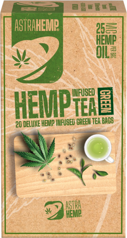 Astra Hemp Green Tea 25 mg di olio di canapa (scatola da 20 bustine di tè)