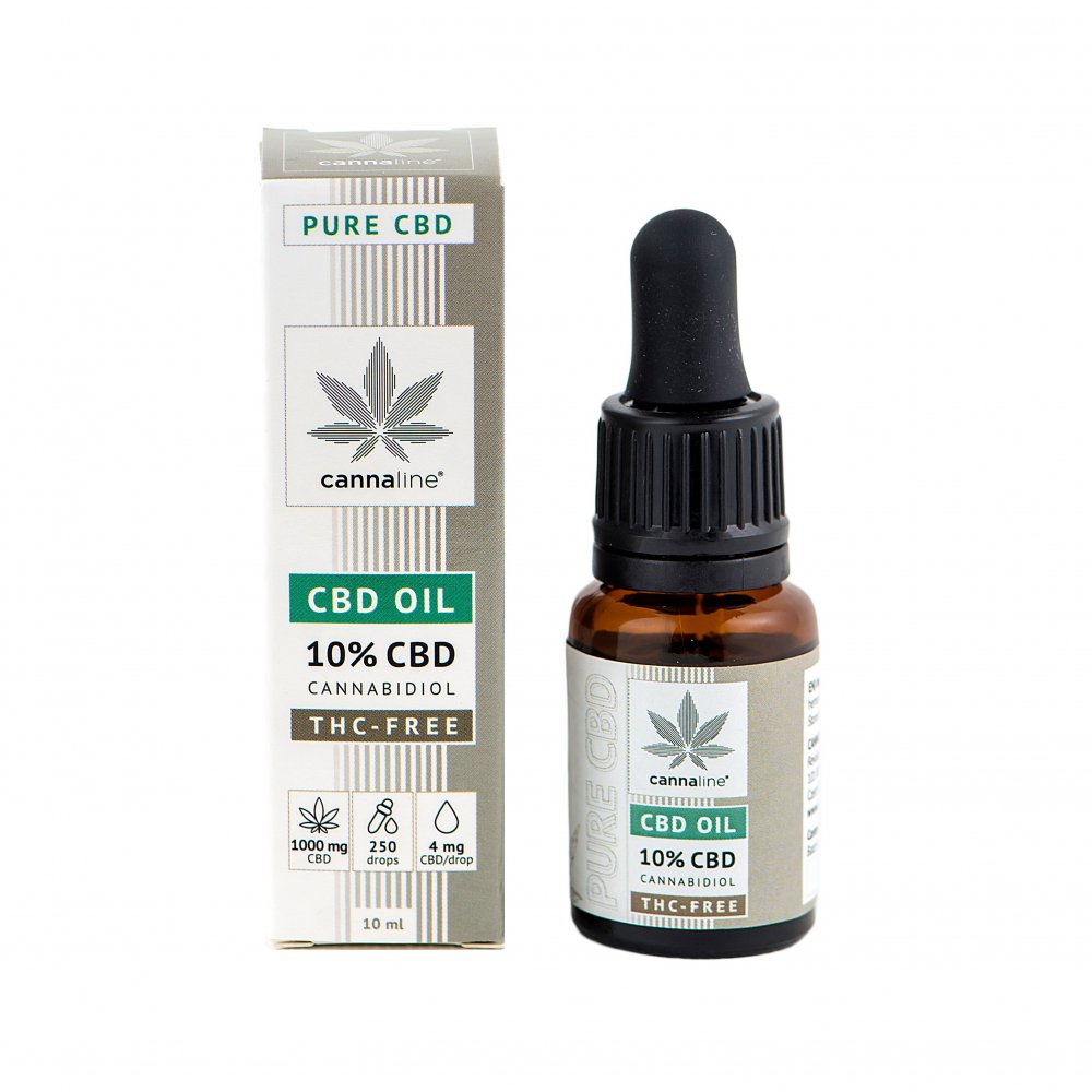 カンナリン CBD ヘンプオイル THC フリー 10%、1000 mg、10 ml