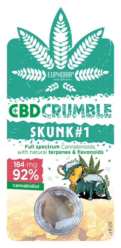 Euphoria Skunk#1 Crumble (184 mg do 460 mg CBD)