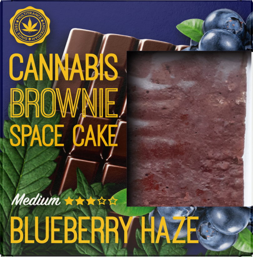 Cannabis Blueberry Haze Brownie luksusa iepakojums (vidēja sativa garša) - kartona kārba (24 iepakojumi)