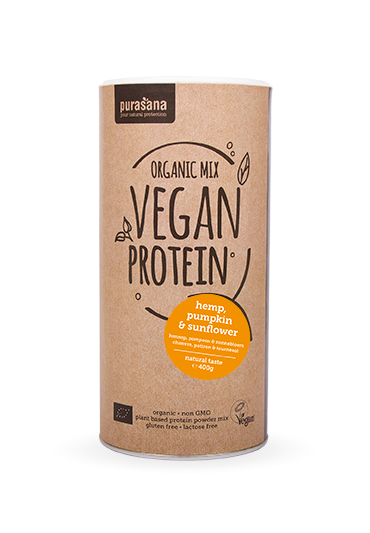 Purasana Vegan Protein MIX BIO 400g looduslik (kõrvits, päevalill, kanep)