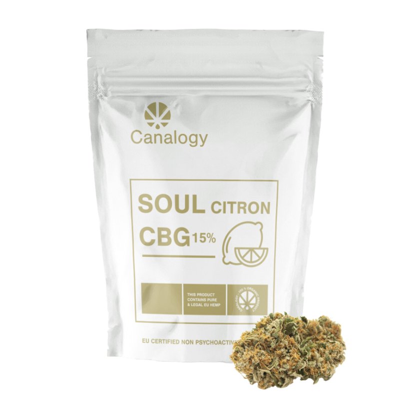 Canalogy CBG Konopný kvet Soul Citron 16%, 1 g - 1000 g