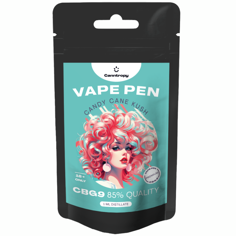 Canntropy CBG9 eldobható Vape Pen Candy Cane Kush, CBG9 85 % minőség, 1 ml