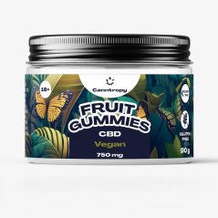 Canntropy Gummii cu fructe CBD Vegan, 30 buc x 25 mg, 750 mg CBD, 90 g