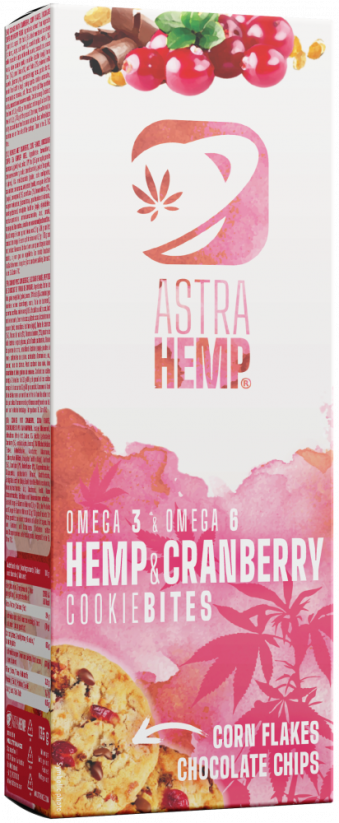 Astra Hemp Cookie Bites Hemp & Cranberry - karton (12 škatel)