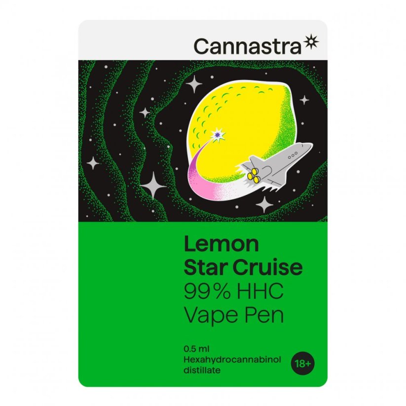 Cannastra HHC Vape Pen Lemon Star Cruise, 99 % HHC, 0,5 ml