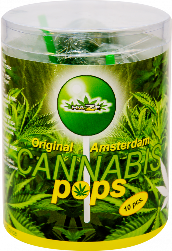 HaZe Cannabis Pops – подаръчна кутия (10 близалки), 18 кутии в кашон