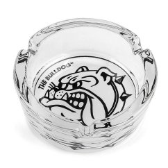 Originalni črno-beli stekleni pepelnik Bulldog
