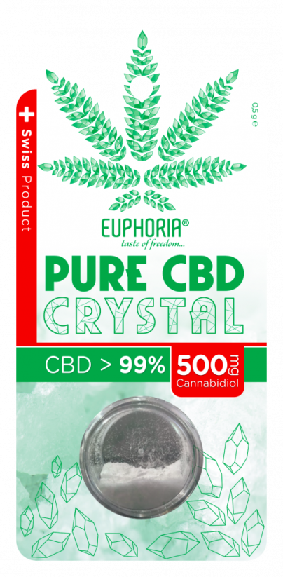 Euphoria Grynas CBD Kristalas - 99% (500mg), 0,5g