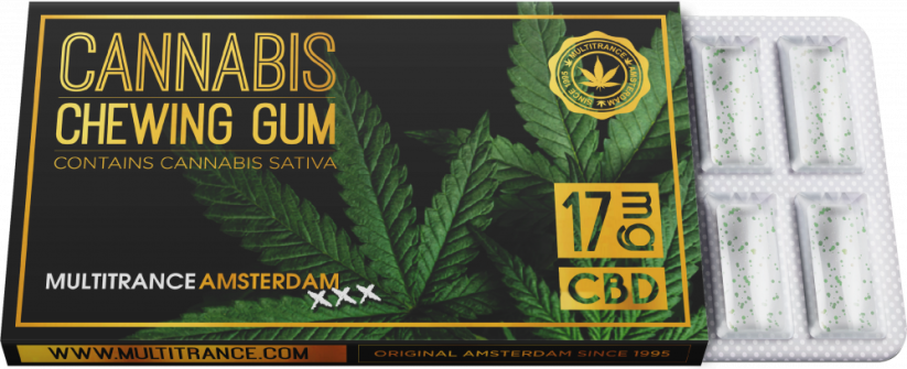 Cannabis Sativa Kaugummi (17 mg CBD), 24 Schachteln im Display