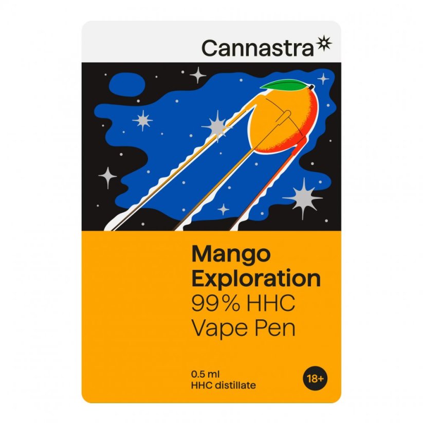 Cannastra Długopis HHC Vape Eksploracja mango, 99% HHC, 0,5ml