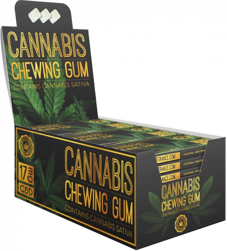 Gomma da masticare alla cannabis sativa (17 mg CBD), 24 scatole in espositore