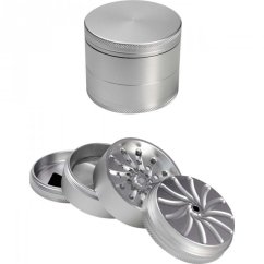 Espremedor Moedor de alumínio prata 4-part, 63x56mm