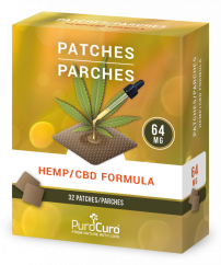 PuroCuro 64 mg CBD de cáñamo Parches de fórmula, 32 piezas, 2048 mg