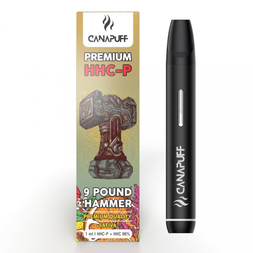 CanaPuff 9 POUND HAMMER 96% HHCP - за еднократна употреба vape pen, 1 ml