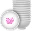Best Buds Silikonowa miska do miksowania 7 cm, biała z różowym logo