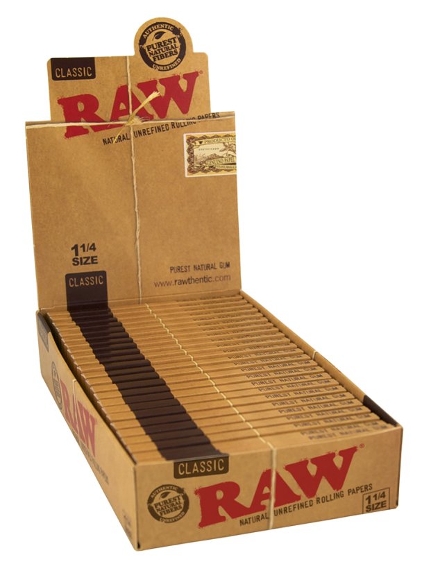 RAW розмір невибілених коротких паперів 1¼ - 24 шт в коробці