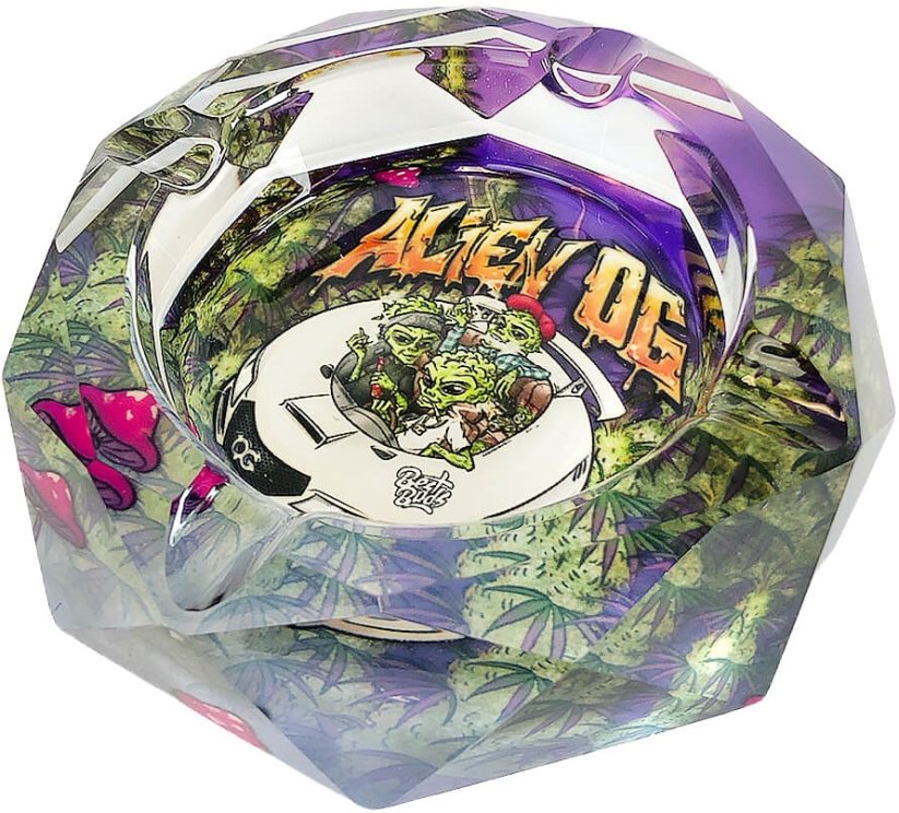 Best Buds Crystal Ashtray with Giftbox, Alien OG
