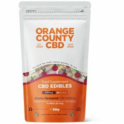 Orange County CBD Kirsebær, tag fat taske, 200mg CBD, 12 stk, 50 g