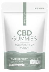Nature Cure CBD Blueberry Gummies - 750mg CBD, 30 pcs, 99 g