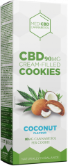 Biscuits fourrés à la crème de noix de coco MediCBD (90 mg) - Carton (18 paquets)